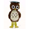 Brown Doctor Owl with Blue Cap Mascot Costume