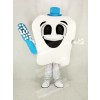 Tooth with Blue Hat Mascot Costume Cartoon