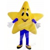 Yellow Twinkle Star with Blue Coat Mascot Costume Christmas Xmas