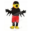 Black Night Hawk with Red Pants Mascot Costume
