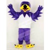 Purple Night Hawk with White Vest Mascot Costume School 	