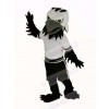 Black Eagle Falcon with Green Eyes Mascot Costume