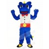 Blue Dragon Mascot Costume Cartoon