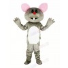 Gray Mouse with Red Nose Mascot Costume Cartoon