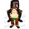 Piggyback Monkey Carry Me Ride Brown Monkey with Green Leaves Mascot Costume
