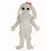 White Rabbit with Pink Bow Mascot Costume