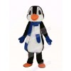 Penguin With Blue and White Scarf Mascot Costume