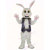 Easter White Rabbit in Blue Vest Mascot Costume