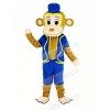 Clown Monkey in Blue Vest Mascot Costume Animal