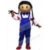 Blue Overalls Cowgirl Mascot Costumes