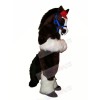 Cute Horse with Long Tail Mascot Costumes Cartoon