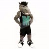 Grey Power Mustang with Black Shirt Mascot Costumes School