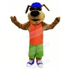 Happy Dog with Glasses Mascot Costumes Cartoon	