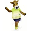 Gurt Cow with Green T-shirt Mascot Costumes