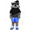 Cool Raccoon with Black T-shirt Mascot Costumes Animal