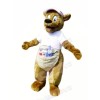 Brown Kangaroo with White T-shirt Mascot Costumes