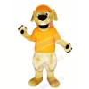 Retriever Dog with Orange T-shirt Mascot Costumes Cartoon	