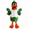 Green Duck with White Shirt Mascot Costumes Cartoon