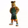 Sport Brown Horse with Green Shirt Mascot Costumes Adult