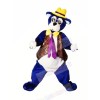 Blue Bear with Yellow Hat Mascot Costumes Cartoon