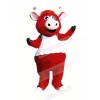 Red Bull with White Vest Mascot Costumes Cartoon	