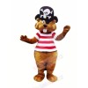 Pirate Brown Beaver Mascot Costume Cartoon