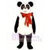 Cute Christmas Panda with Bow Mascot Costume