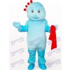 Cute Boy In Blue Clothe Mascot Costume 