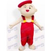 Red Hat Boy Cartoon Adult Mascot Costume 