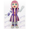 Purple Hair Girl Cartoon Adult Mascot Costume
