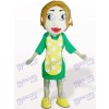 Woman With Yellow Apron Cartoon Adult Mascot Costume