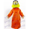 Fat Woman In Orange Clothes Cartoon Adult Mascot Costume