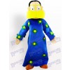 Fat Woman In Blue Clothes Cartoon Adult Mascot Costume