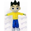 Big Head Boy In Yellow Clothes Cartoon Adult Mascot Costume