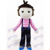 Solid Hair Boy Cartoon Adult Mascot Costume