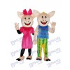 Cocoa Couple Pig Mascot Adult Costume