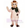 Nettes staatliches angemessenes Schwein mit Hut & Schal Maskottchen Kostüm