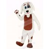White Dog with Brown Belly Mascot Costume