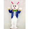 Funny Easter Bunny Rabbit with Blue Suit Mascot Costume School 	