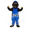 Gopher Worker in Blue Overalls Mascot Costume Animal