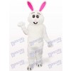 Easter White Rabbit With Red Ear Animal Adult Mascot Costume
