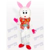 Easter Adorable Eastern Bunny in Floriated Vest Adult Mascot Costume