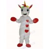 White Unicorn with Colorful Horn Mascot Costume