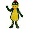 Green Dinosaur with Yellow Belly Mascot Costume Animal