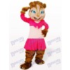 Pink Long Hair Squirrel Animal Adult Mascot Costume