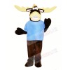 Funny Moose with Blue T-shirt Mascot Costumes Animal