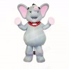 Grey and Pink Elephant Mascot Costumes Cartoon