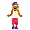 Brown Marmot with Sports Suit Mascot Costumes