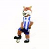 Football Fox with Blue and White Shirt Mascot Costumes Cartoon
