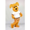 Yellow Dog with White T-shirt Mascot Costumes Animal